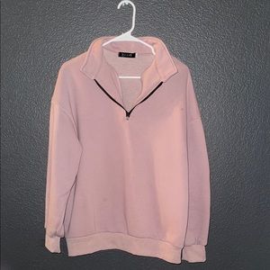 Blush Pink Half-Zip Sweatshirt